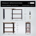 thumbnail image 5 of VIVOHOME Sofa Side Table with 2 Tiers Storage Shelves 6 Universal Casters for Home Office, 5 of 8