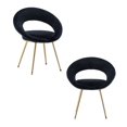 thumbnail image 6 of Motent Black Velvet Modern accent/Conversation Lounge Chair With Gold Plated Legs, unique appearance，Suitable For Office, Lounge, Living Room，set of 2, 6 of 9