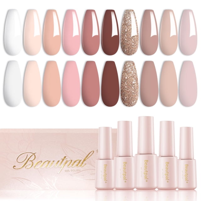 Set de esmaltes de uñas en gel Beautpal Nude de 10 colores con kit de inicio