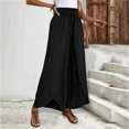 thumbnail image 3 of RFQWOVSR Women's High Waist Wide Leg Linen Pants with Side Split Flowy Boho Summer Casual Trousers M, 3 of 4