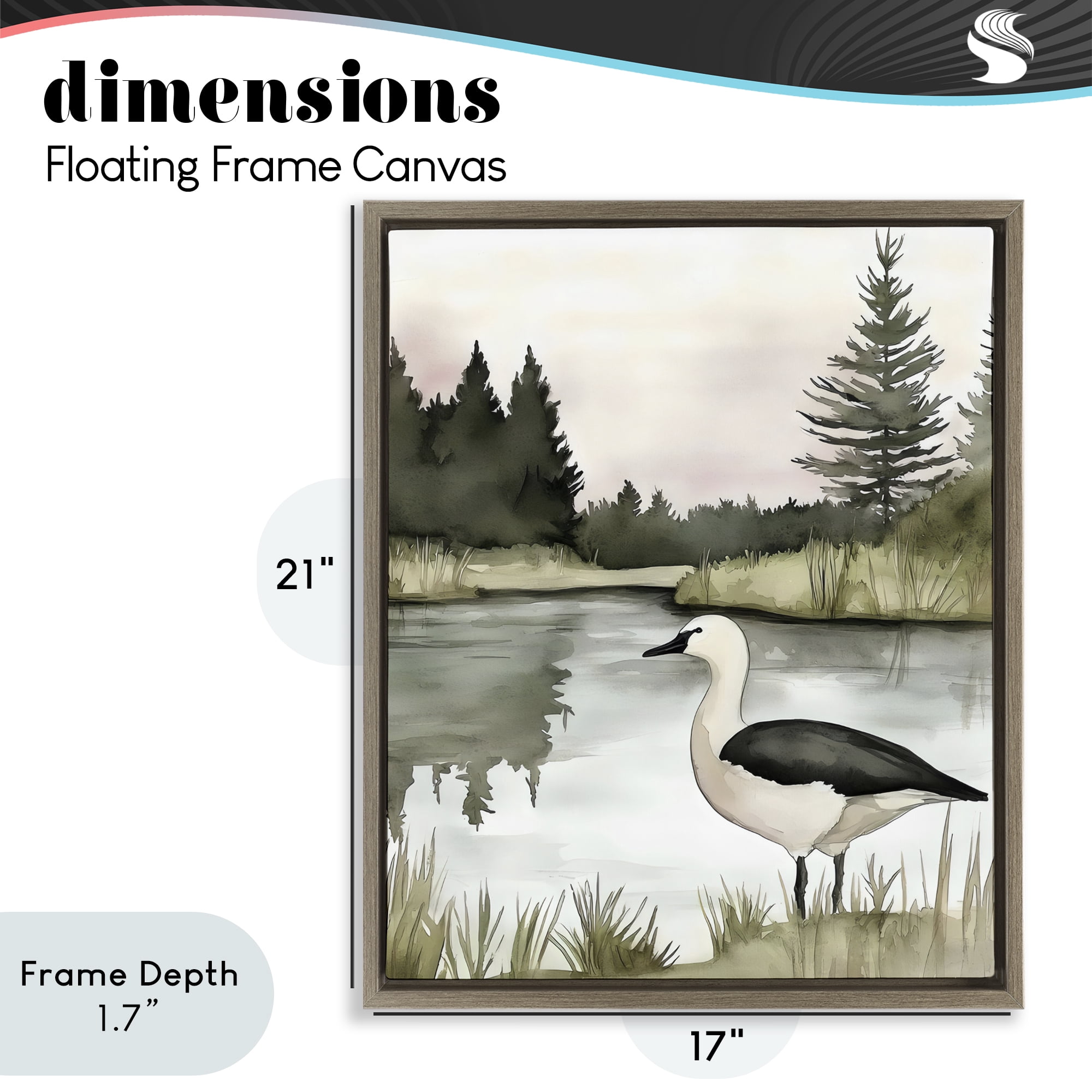 Stupell Industries Springtime Serenity Duck Brown Framed Floater Canvas Wall Art, design by Riley B