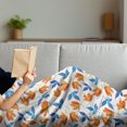 thumbnail image 3 of Flower Soft Flannel Fleece Throw Blanket, Pastel Blossom Leaf Summer Petals Flourishing Shabby Vibrant, Cozy Plush for Indoor and Outdoor Use, 50" x 60", Pale Orange Cobalt Blue, by Ambesonne, 3 of 5