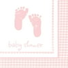 Club Pack of 384 Plaid Baby Girl "Baby Shower" Premium 2-Ply Disposable Lunch Napkins 6.5"