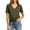 A655 Army Green, variant on Womens Short Sleeve V Neck Button Down Shirts Front Tie Knot Summer Tops Casual Loose Fit Plain Blouses Basic Lightweight Tee Soft Breathable Fashion Apparel Clothing