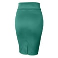 thumbnail image 2 of J. METHOD Women's Midi Skirt Stretch Knit Bodycon Slim Fit Office Elastic Waist Pencil Solid Skirts Made in USA NEWSK10 Jadegreen M, 2 of 5