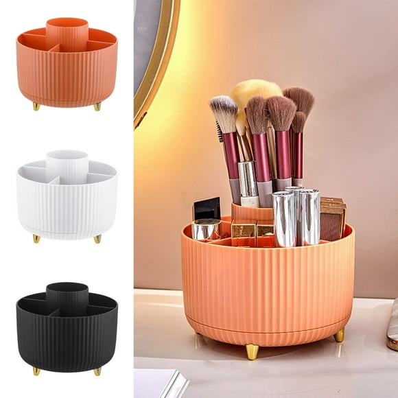 Sentmoon Cosmetic Bags Make up Bag for Traveling 360 Rotating Makeup Organizer Cosmetic Storage Tray with Compartment Makeup Brush Lip Gloss Organizer Case Bathroom Cabinet Vanity Desktop