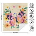 thumbnail image 5 of Butterfly 50x60 Inch Double-Layer Lamb Fleece Throw Blanket – Super Soft & Cozy Flannel with Lamb Wool Backing, Warm Anti-Pilling Plush Blanket for Couch, Bed, Sofa, 5 of 5