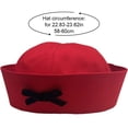 thumbnail image 3 of Vjnyvs Sweet Sailor Hat with Roll-up Brim Navy Seafaring Hat with Black Bowknot for Adult Teens Hat, 3 of 7