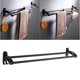 thumbnail image 3 of Toallero de pared de aluminio negro con doble barra, colgador de baño, toallero, artículos para el hogar, 3 of 7