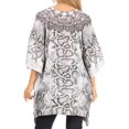 thumbnail image 2 of Sakkas Aymee Women's Caftan Poncho Cover up V neck Top Lace up With Rhinestone - SW273-White - One Size, 2 of 5