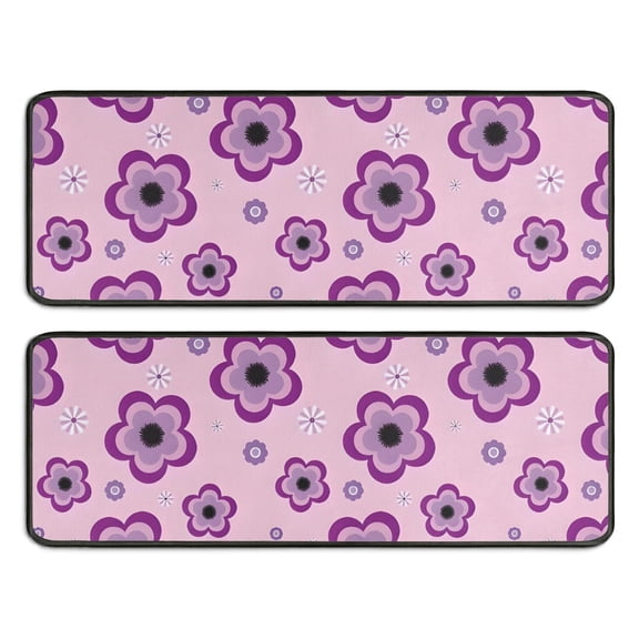Kitchen Rugs Sets Of 2,Pioneer Flower Floral Print Pattern Anti Fatigue Kitchen Mat Rugs Non Slip Washable,Decorative Kitchen Floor Mats for Kitchen,Sink,Laundry,17"x47" 17"x47"