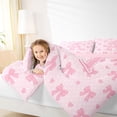 thumbnail image 4 of Manfei Kawaii Bows 7-Piece Twin Bedding Sets For Girls,Pink Letter A Initial Lettering Bedding Comforter Set,Pink Reversible, 4 of 7
