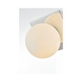 thumbnail image 3 of Living District Jillian 1-Light Iron & Glass Bath Sconce in Chrome/Frosted White, 3 of 5