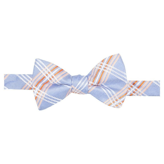 Countess Mara Mens Brewster Plaid Self-tied Bow Tie, Blue, One Size