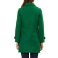 thumbnail image 3 of INSPIRE CHIC Women's Peter Pan Collar Winter Outwear Trench Pea Coats S Green, 3 of 6