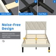 thumbnail image 6 of DEXTRUS Full Size Upholstered Bed Frame with Adjustable Headboard, Beige, 6 of 8