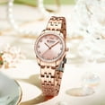 thumbnail image 3 of Curren Classic Simple Stainless Steel Quartz Watches For Women Rose Dial With Rhinestone Charming Wristwatches - Quartz Wristwatches, 3 of 6