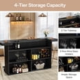 thumbnail image 4 of Tribesigns 4-Tier Bar Table, 70.9-Inch Large Home Bar Unit with Wine Glass Holder & Footrest, Pub Table with Storage Shelves for Dining Room, Living Room (Black), 4 of 7