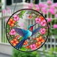 thumbnail image 4 of Hummingbird Flower Pendant 15*15cm A Thoughtful Gift Acrylic Adds Charm And Color Stunning Stained Glass Design, 4 of 12