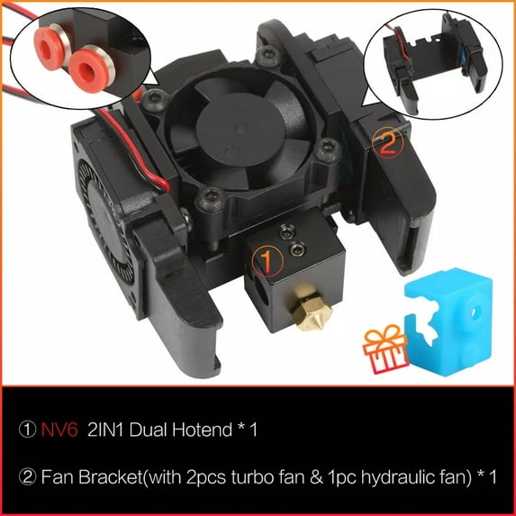 2 in 1 out Dual Extruder Hotend Switch Color Bowen Multi-extrusion J-head Cooling Fan Bracket Kit 3D Pritnter Accessories