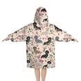 thumbnail image 2 of Dachshund and Flower Blanket Hoodies for Kids 6-13YR Oversize Wearable Blanket Hoodies for Boys Girls Teens, 2 of 7