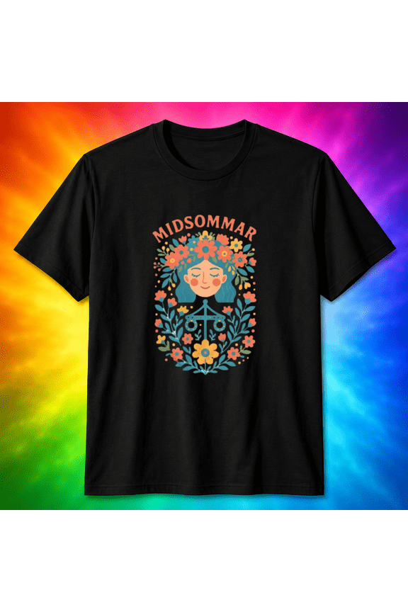 Midsommar Flower Crown Woman Maypole Folk Art T-Shirt, for men & women, S-5XL