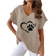 thumbnail image 2 of LSLJS Women V-neck Print T- Mode Confortable Cadeaux Blouses Tops, pour Femme Women, 2 of 5