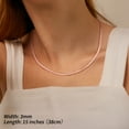 thumbnail image 5 of FindChic Herringbone Necklace for Women Rose Gold Plated Chokers 3mm Flat Snake Chain Birthday Mothers Day Jewelry Gifts Her Mom Wife Lady Female Adults Age Ideas, 15inch, 5 of 9