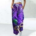 thumbnail image 2 of Ousvtion Mardi Gras Womens Joggers Funny Mask Printed Sweatpants Elastic Waist Pant Drawstring Trousers Comfy Sweatpant with Pockets Party Clothes Clearance Saving,A07-Multicolor,XX-Large, 2 of 4