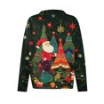 thumbnail image 6 of WTOBBY Women's Christmas Print Knit Cardigan, Cute and Fun Holiday Sweater for Fall and Winter, Long Sleeve Knitted Pullover with Festive Design,Dark Green M, 6 of 6