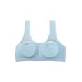 thumbnail image 3 of Entrenamiento Algodón Sin alambre Comodidad Cojín extraíble Chaleco Tops Sujetador Azul One Size, 3 of 6