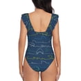 thumbnail image 3 of Naloa Shark Print Women One Piece Swimsuits Tummy Control Bathing Suit Ruffle V Neck Swimwear Slimming Monokini, 3 of 5