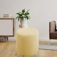 thumbnail image 4 of Funda para reposapiés otomano redondo con base elástica para almacenamiento en la sala de estar Funda para silla redonda beige, 4 of 7