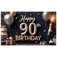 thumbnail image 2 of Elegant Birthday Banner Happy Birthday 90 Milestone Glitter Birthday Decoration for Milestone Celebration Party Event Celebration, 2 of 7