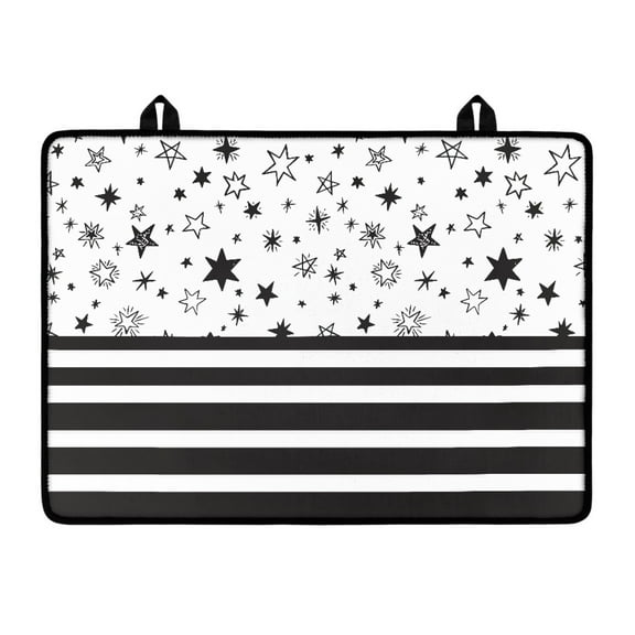 ZIATUBLE Induction Cooktop Cover Anti-Scratch Stove Top Covers for Electric Stove Glass Ceramic Top Stove Cover Multipurpose Stovetop Cover, 29 x 21 Inch, Black White Stripe Star