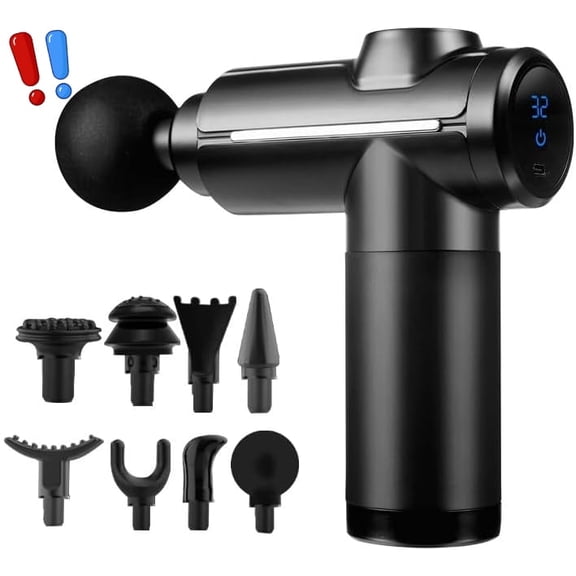 Massage Gun Home-use Exercise Muscle Relaxation Massager 32 Speeds and 8 Massages Heads Silent Extremely Long Battery Life Portable Handheld for Legs,Back,Arms,Waist Pain Relief (Black)