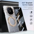 thumbnail image 5 of For Huawei Mate X6 Case Magnetic Kickstand Clear PC Phone Cover with HD Screen Film - Black, 5 of 5