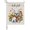 Beige, variant on Hello Fall Dog Garden Flag 12 x 18 Inches, Vintage Country Pumpkins Sunflower Berry Wooden Wheel Weather Proof Outdoor Patio Flags Double Sided Small Garden Decoration for Yard Outside Home