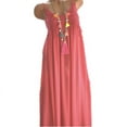 thumbnail image 2 of Jacenvly New Summer Dresses for Women 2024 Women'S Fashion Sleeveless Summer Tassel Cotton Fashion Long Dress Breathable Leisure Sundresses for Women Pink, 2 of 7