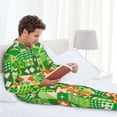 thumbnail image 6 of Picia St Patrick's Day6 Pattern Men’s Long-Sleeve Sleepwear Set - Soft 2-Piece Loungewear with Pockets, Comfy PJs for Relaxing Nights-X-Large, 6 of 7