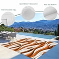 thumbnail image 3 of Burnt Orange White Moire Outdoor Rug for Patio/Deck/Porch, Non-Slip Large Area Rug 3 x 5 Ft, Modern Abstract Art Indoor Outdoor Rugs Washable Area Rugs, Reversible Camping Rug Carpet Runner, 3 of 8