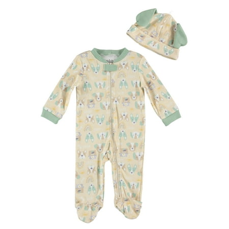

Chick Pea Baby Neutral Unisex 2pk Footed Coverall Set Sizes Newborn-9 Months