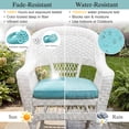 thumbnail image 5 of BPS 20" x 19" Outdoor Dining Chair Cushion, Water Resistant Patio Seat Cushion Pads with Ties, Set of 2 - Aruba Blue, 5 of 9