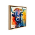 thumbnail image 4 of Stupell Industries Abstract Vivid Cattle Animals & Insects Painting Brown Floater Framed Canvas Art Print Wall Art, 25 x 25, 4 of 10