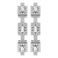 thumbnail image 2 of Araiya Fine Jewelry 10K White Gold Baguette and Round Shaped Lab Grown Diamond Halo C-Hoop Earrings (3/4 cttw, D-F Color, VS1 Clarity), 2 of 8