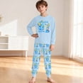 thumbnail image 2 of Kids Outfits Set 6 7 Six Seven Letter Outfits Set Comfortable Girls 67 Doodle Print Long Sleeve Homewear Soft Two Piece Sleepwear Light Blue 4-5 Years, 2 of 9
