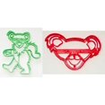 thumbnail image 1 of DANCING TEDDY BEAR FULL BODY AND FACE 1960S ROCK MUSIC SET OF 2 COOKIE CUTTERS MADE IN USA PR1439, 1 of 4