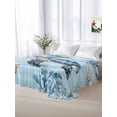 thumbnail image 5 of Coastal Full Size Flat Sheet, Wrinkleproof & Fadeproof Cooling Flat Bed Sheet Only, Sea Turtle Summer Beach Nautical Coral Breathable Soft Bedding Top Sheets 81 x 96 Inches, 5 of 8