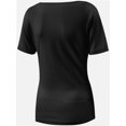 thumbnail image 5 of Womens Summer Short Sleeve T Shirts Slim Fit One Piece Cutout Scoop Neck Going Out Date Night Tops, 5 of 5