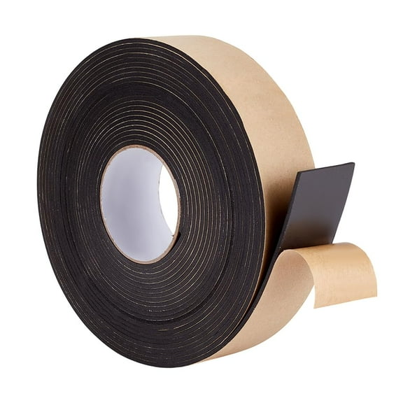 10m/32.8 Feet Single-Sided Adhesive Foam Mounting Tape 2 Inch Wide Black Adhesive Tape Foam Seal Tape 3mm Thick Foam Seal Strip Adhesive Foam Tape for DIY Walls Table Windows Decoration DIY